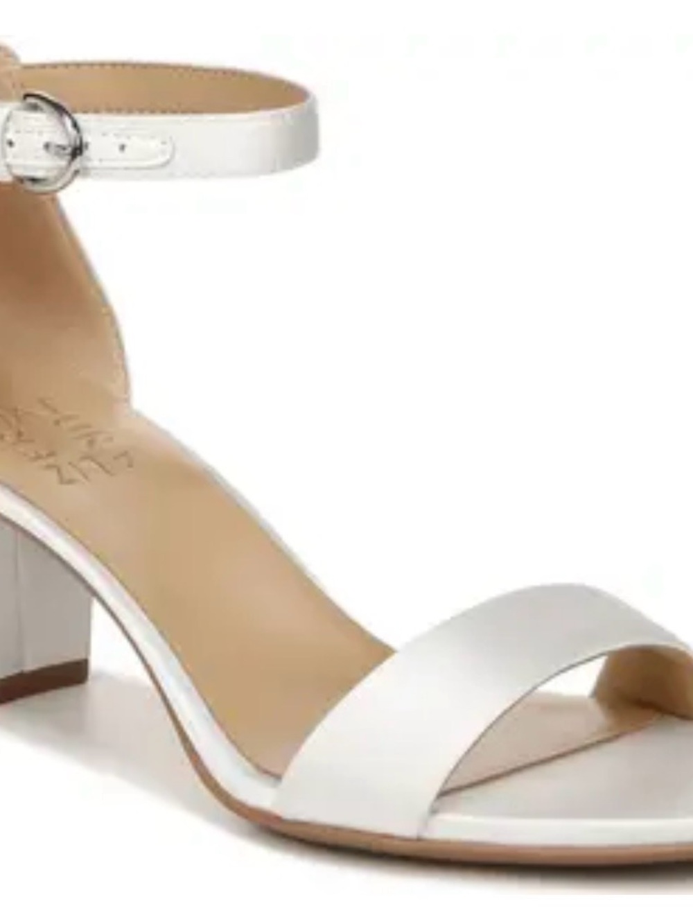 Naturalizer ivory Block Heel Ankle-Strap Sandals